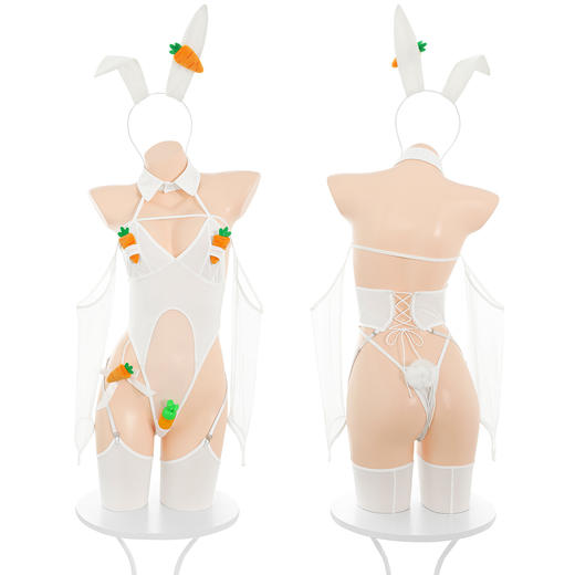 霏慕 兔兔趣味潮感连体衣套装ZY40 趣味连体衣丝袜套装调情制服情趣内衣 商品图9