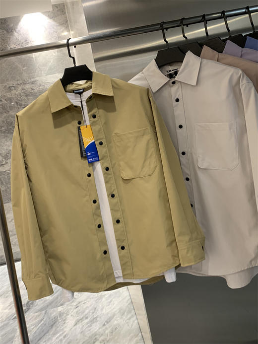 山系风格！2025秋季城市休闲轻量化透气净色男式休闲长袖衬衫！ 商品图7