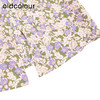 oldcolour商场同款春秋款方领气质碎花短袖连衣裙女P22101236 商品缩略图4