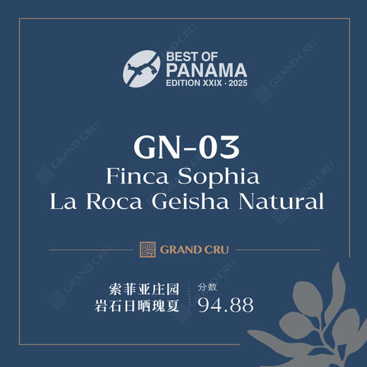 2025BOP竞标批次 | 瑰夏日晒组 GN-03｜索菲亚庄园 岩石日晒瑰夏 商品图0