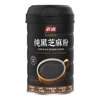 谷旗 纯黑芝麻粉400g 原味芝麻糊烘培用孕妇即食冲饮代餐粉高钙高纤维 /水饮冲调 /冲饮谷物 /芝麻糊 商品图4