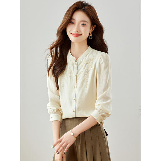 【预售3天】PY 早秋季中国风长袖气质衬衣 &2051-衬衫 商品图2