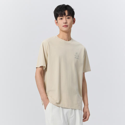 GXG男装【凉感面料】25夏季凉爽透气百搭打底运动短袖男式圆领T恤K&C 商品图8