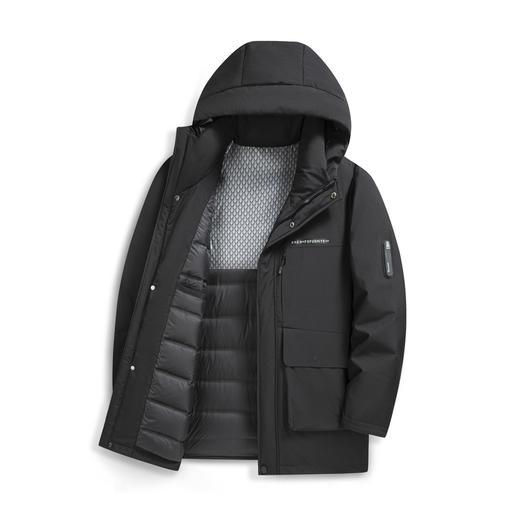 【鸭绒】圣得西男士连帽羽绒服2025冬新款防风防寒保暖休闲外套 商品图12