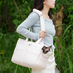 宠物外出单肩包夏季手提式猫包甜美可爱风户外便携式透气宠物挎包