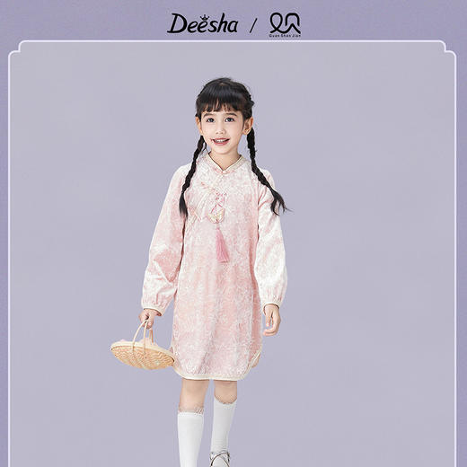 笛莎Deesha观山见女童连衣裙2025秋季女童连衣裙 商品图0
