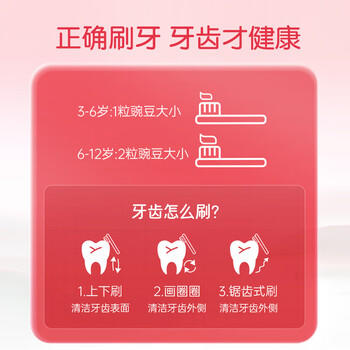 fe 金典儿童牙膏3-12岁婴幼儿宝宝可用含氟防龋防蛀 草莓哈密瓜香型60g*2 /个人护理 /口腔护理 /牙膏 商品图1