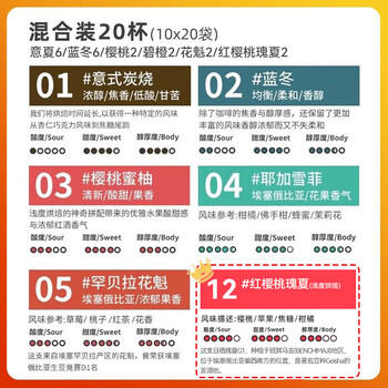 sinloy/辛鹿 云南小粒挂耳咖啡 美式黑咖啡 混合装新鲜烘焙20杯 200g /水饮冲调 /咖啡 /挂耳咖啡 商品图1