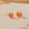 【柿柿如意】S925纯银天然南红水红柿子耳钉【CW-ED03973】 商品缩略图2