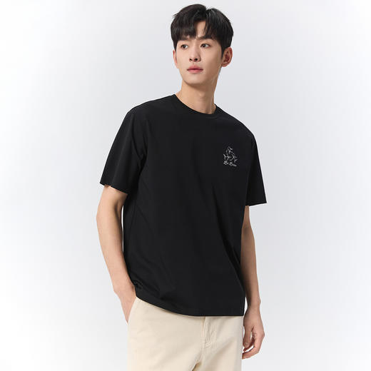 GXG男装【凉感面料】25夏季凉爽透气百搭打底运动短袖男式圆领T恤K&C 商品图7