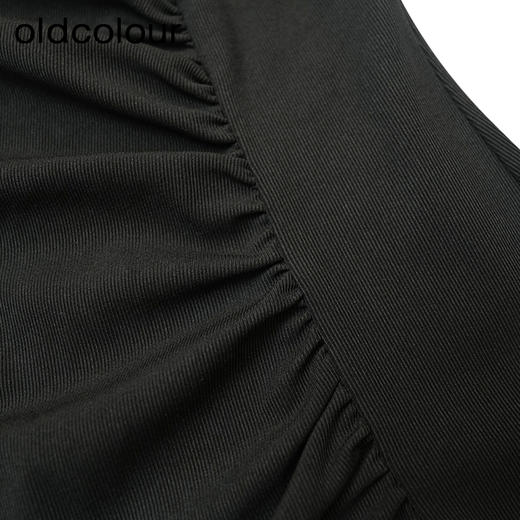 oldcolour商场同款春秋款黑色时尚优雅吊带连衣裙女P24104156 商品图3