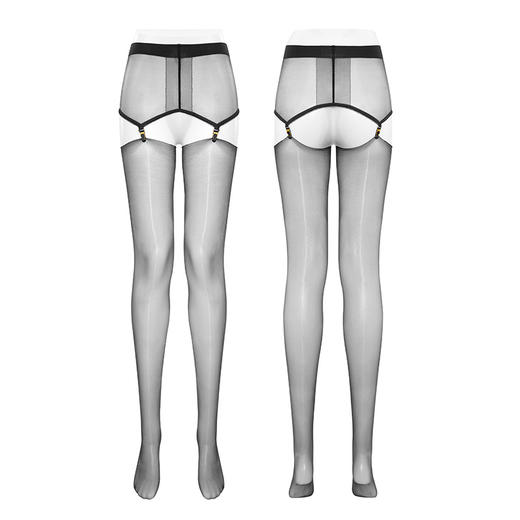 霏慕 性感高腰可拆分吊带袜7383丝袜无档免脱调情黑丝穿搭情趣内衣 商品图8