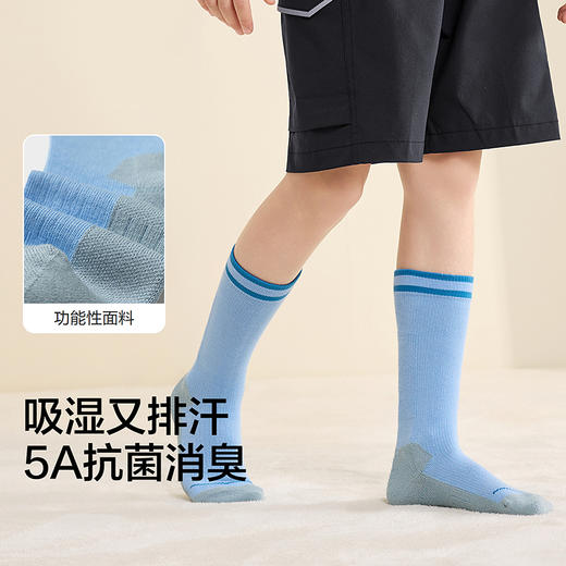 巴拉巴拉balaOne儿童袜子秋冬男女棉袜抗菌消臭学生中筒袜两双装 商品图3