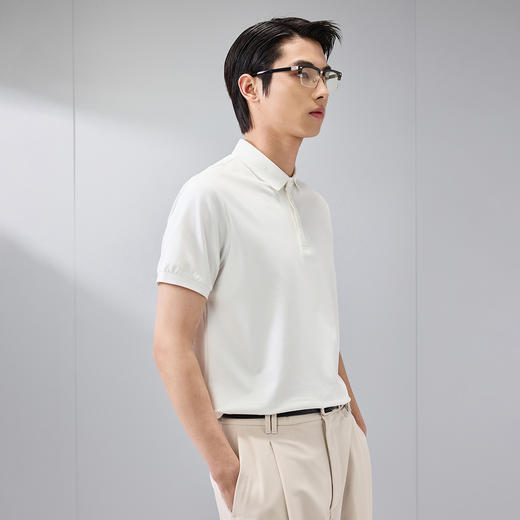 GXG男装【含桑蚕丝&莫代尔】25夏季凉感透气男式翻领短袖POLO衫K&C 商品图2