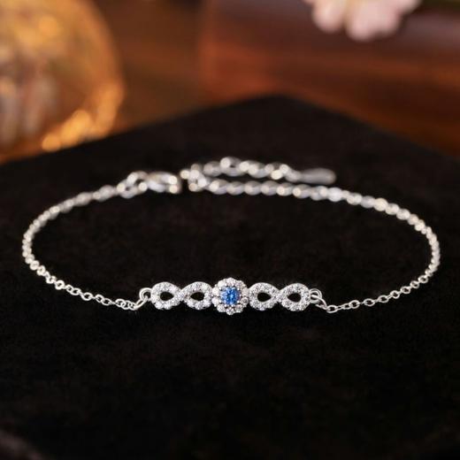 【预售3天】纯银925项链女轻奢高级感蓝色锆石锁骨链D1850 商品图2
