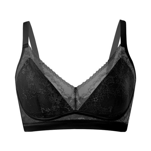 真丝无钢圈呼吸感内衣 桑蚕丝蕾丝花边小V领聚拢收副乳文胸TG02S264 商品图6