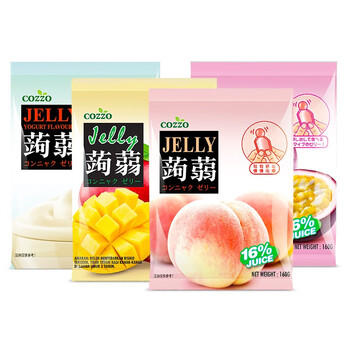 高柔（COZZO）多口味口袋蒟蒻果冻可吸0脂160g*4袋 进口儿童休闲零食大礼包年货 /休闲食品 /果冻/布丁 /果冻 商品图5