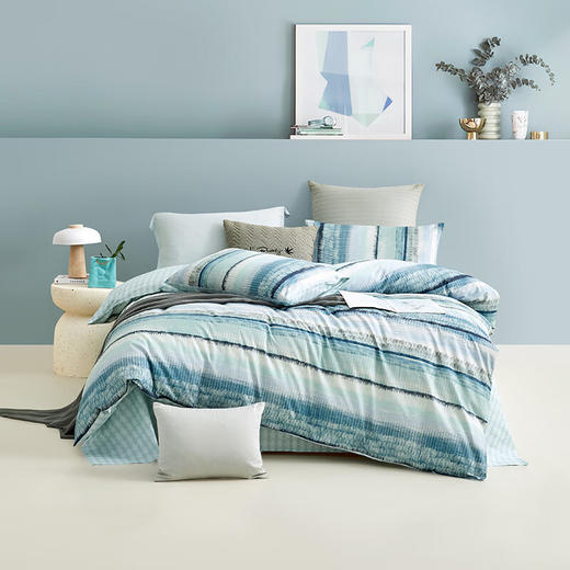 【多样屋专柜】罗莱超柔床品蔚蓝海岸全棉四件套200*230cm 商品图0
