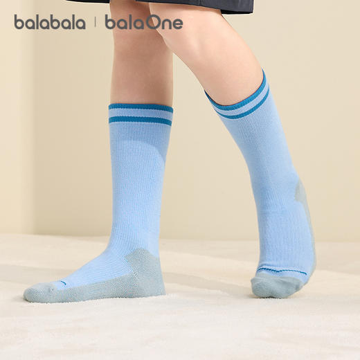 巴拉巴拉balaOne儿童袜子秋冬男女棉袜抗菌消臭学生中筒袜两双装 商品图2