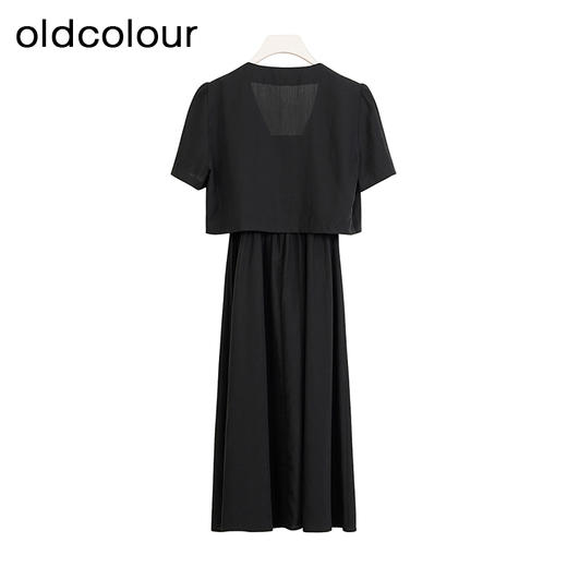 oldcolour夏季简约时尚气质设计感短袖连衣裙套装女P25101533 商品图3