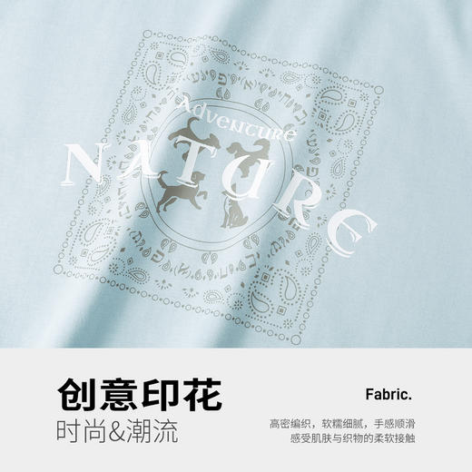 GXG男装【100%棉】25夏季腰果花小狗印花百搭休闲男式圆领短袖t恤K&C 商品图8