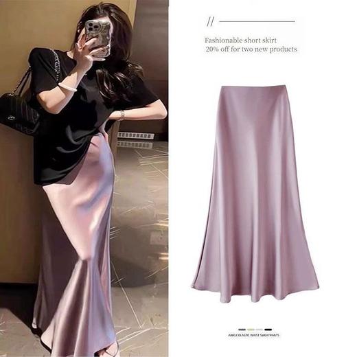 醋酸缎面鱼尾半身裙，垂坠柔滑不起皱、柔美不失筋骨 商品图2
