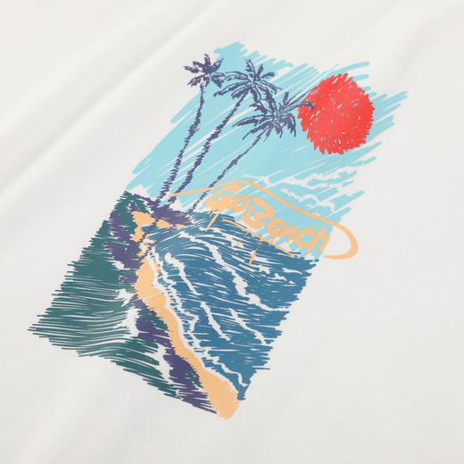 GXG男装【蓝色海边】夏季时尚潮牌宽松男士重磅短袖T恤K&C 商品图2