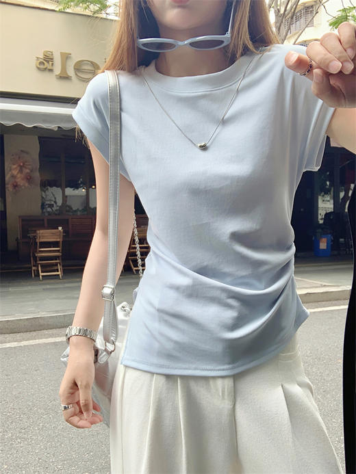 <曾小咸推荐>现货秒杀！卖完不补 ！微信打折价！韩系不规则修身短袖 日常89.99 立减40 秒杀49.99！ 商品图13