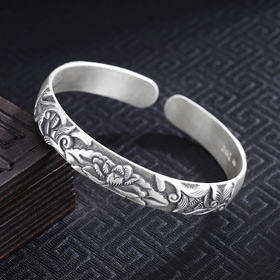 【花开福乐】子佩集S999手工银手镯原创设计【55091224】2506