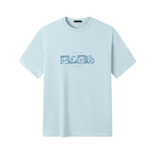 GXG男装【绒面熊猫】25夏季时尚小熊猫图案纯棉舒适男式短袖t恤K&C 商品图4