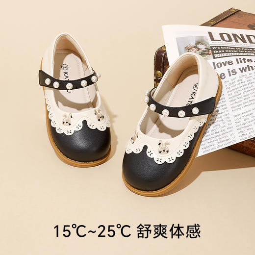 卡特兔复古儿童公主鞋2025秋季新款学院风洋气宝宝软底防滑小皮鞋 商品图2