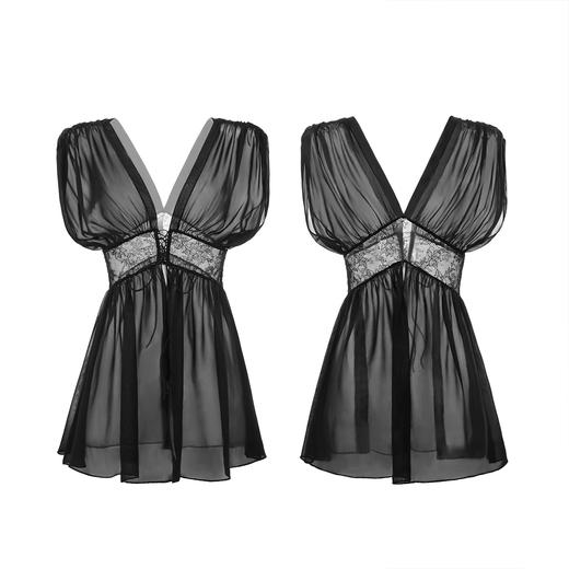 霏慕 法式深V宽袖透视睡袍ZY69 情趣内衣性感纯欲露臀免脱燃情之夜 商品图11