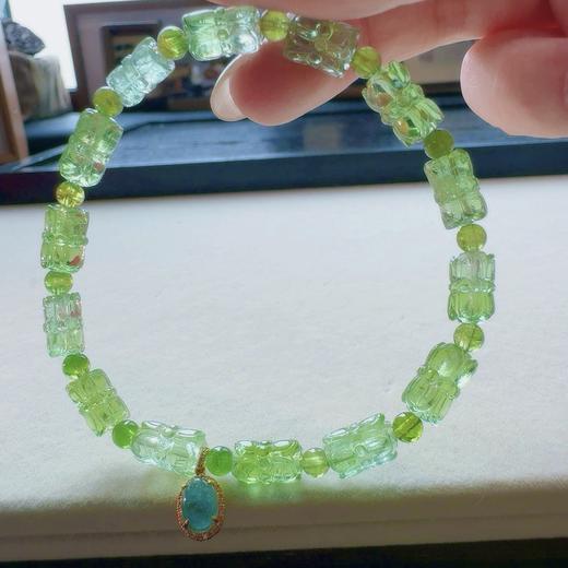 6-10mm单圈莲花绿碧玺手串 商品图6