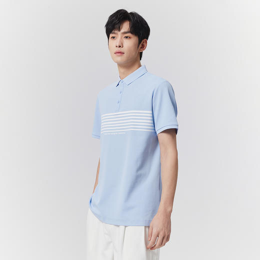 GXG男装【7A抗菌】25夏季时尚撞色条纹翻领休闲凉感短袖男式POLO衫K&C 商品图9