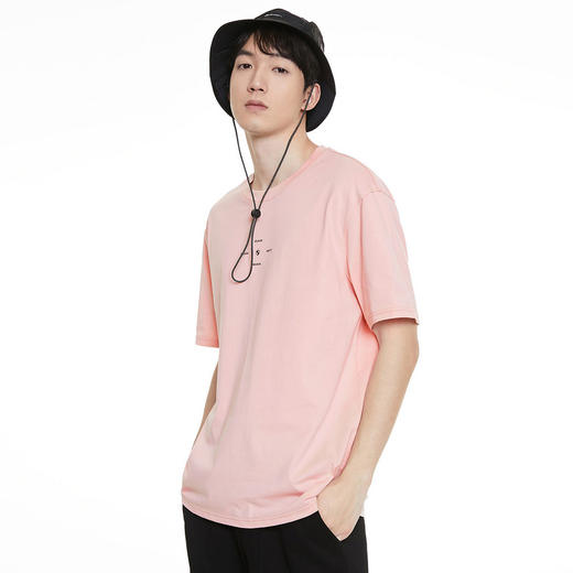 GXG男装纯棉休闲t恤夏季简约印花百搭短袖男士K&C 商品图12