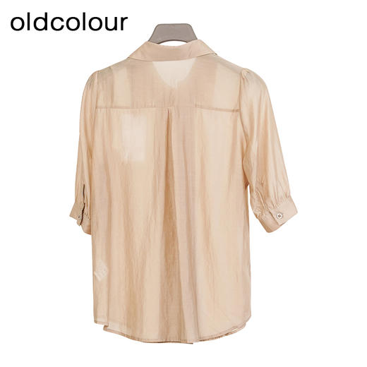 oldcolour商场同款夏季设计感时尚轻薄透气短袖衬衫女P23011173 商品图1