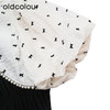 oldcolour商场同款夏款黑白撞色时尚优雅短袖连衣裙女GP21101740 商品缩略图3