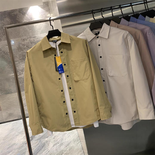 山系风格！2025秋季城市休闲轻量化透气净色男式休闲长袖衬衫！ 商品图3