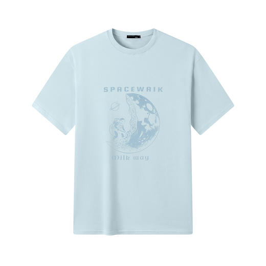 GXG男装【100%棉】25夏季星空宇航员图案轻薄透气男式圆领短袖T恤K&C 商品图2
