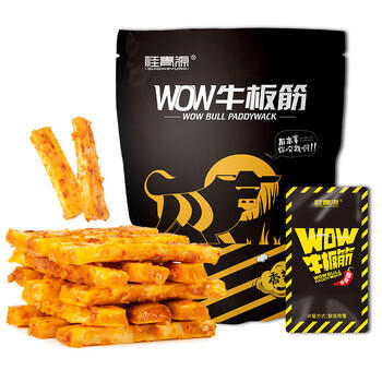 桂青源 WOW厚切手撕牛板筋休闲零食香辣味300g（内含20袋） /休闲食品 /肉类零食 /牛肉类 商品图2