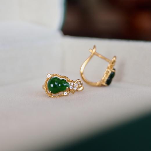 【宫里首饰】“福禄生财”高冰阳绿葫芦耳环 CF 商品图3