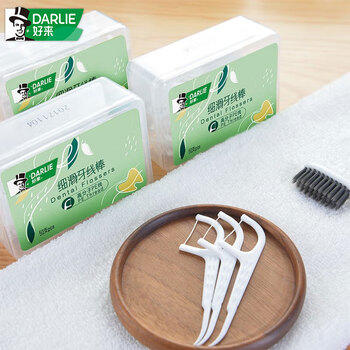 好来（DARLIE）(原黑人)细滑牙线棒40支装独立包装纤韧丝滑联名黄油小熊包装随机 /个人护理 /口腔护理 /牙线/牙线棒/牙签 商品图1