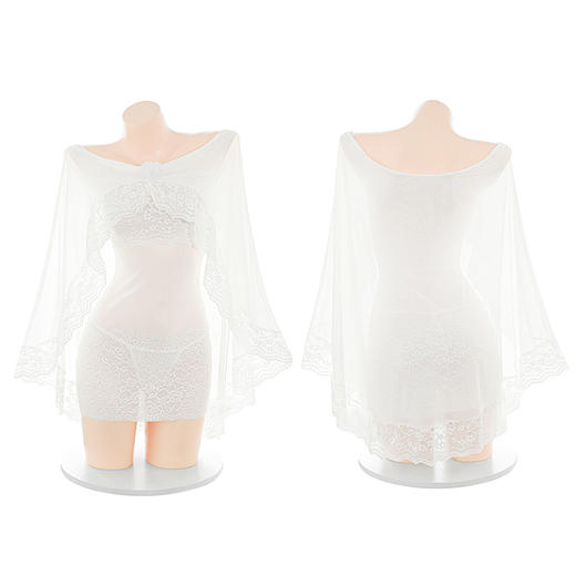 霏慕 透视引诱两穿斗篷连衣裙ZY59 包臀新娘套装性感蕾丝调情诱惑情趣内衣 商品图10