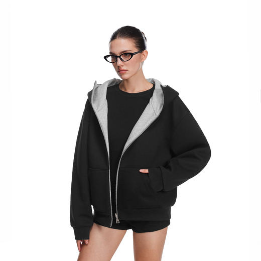 FDR官方店 双面穿空气层连帽卫衣外套男女秋冬季重磅情侣宽松上衣 商品图2