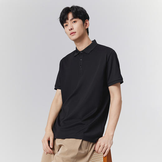GXG男装【含桑蚕丝&莫代尔】25夏季凉感透气男式翻领短袖POLO衫K&C 商品图10