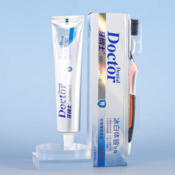 牙博士冰白牙膏牙刷套装175g薄荷味洁齿减少牙菌斑含2支牙刷 /个人护理 /口腔护理 /牙膏 商品图3