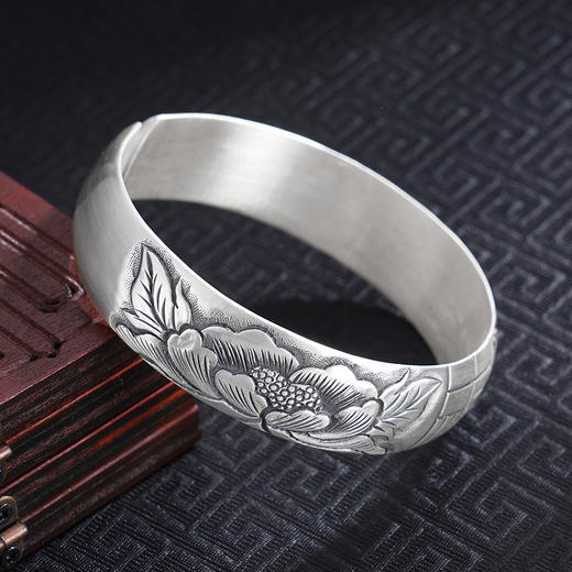 【花开福遇】子佩集S999手工银手镯原创设计【55041245】2506 商品图2