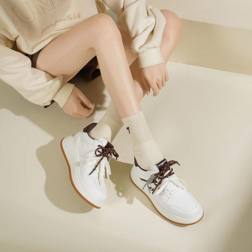 Westory2025年秋季厚底运动鞋小白鞋双色鞋带深口板鞋S25CM76701（8月22日发货） 商品图2