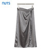 NUTS商场同款夏季气质高级设计感褶皱缎面半身长裙女423061088 商品缩略图0
