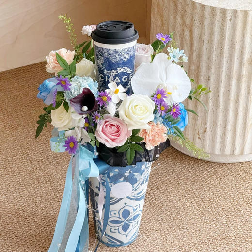 秋天的第一杯奶茶-奶茶花束鲜花咖啡手提花盒送闺蜜女友男友礼物立秋奶茶花束(奶茶随机) 商品图4